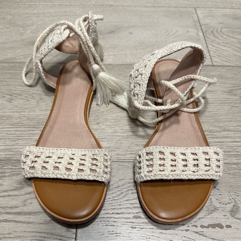 Joie crochet wrap sandals, size 38.5 (fit a 39)